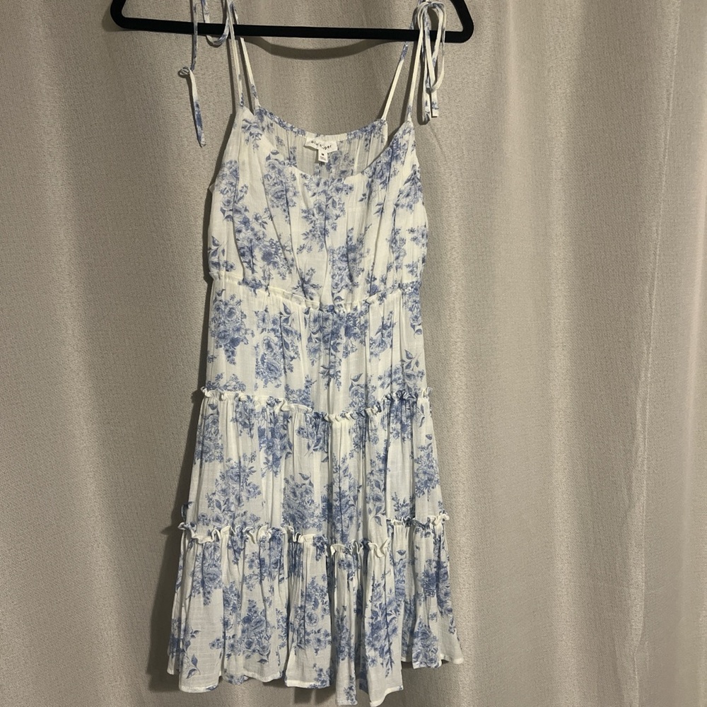 Floral Blue and White Dress